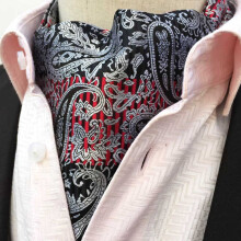 Men's Paisley Floral Scarf Cravat Ascot Tie Wedding