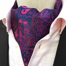 Men's Paisley Floral Scarf Cravat Ascot Tie Wedding