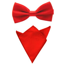 Men's Satin Solid Bow Tie and Pocket Square Set