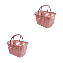 Wicker Shopping Basket Set Pink 2-Pack