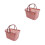 Wicker Shopping Basket Set Pink 2-Pack 1