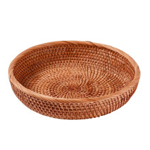 Wicker Bowl Handwoven Round Storage Basket
