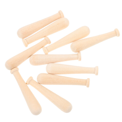 Mini Baseball Bats Coloring Wood DIY Craft Set 10 pcs