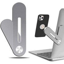 LNKOO Adjustable Laptop Stand with Phone Holder Silver 1PC