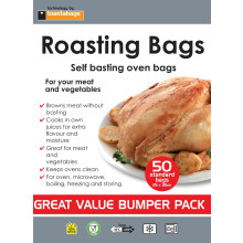 50 x Roasting Bags - Self Basting Oven Bags -Size: Standard -25x38CM - VALUE