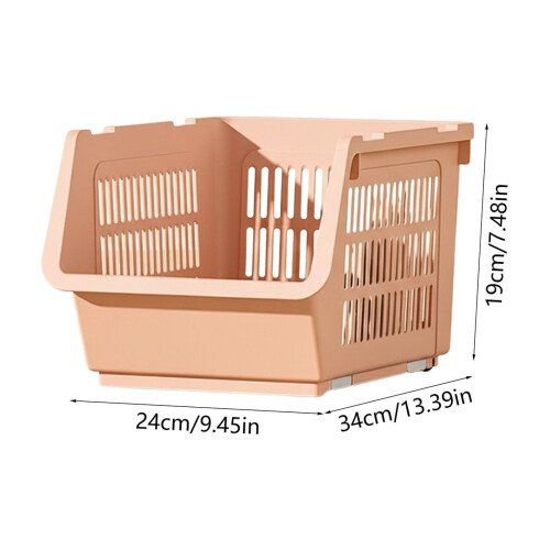 Stackable Storage Baskets with Wheels and Drainage 3-Piece 2