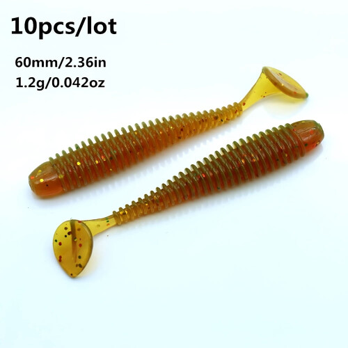 Soft Silicone Worm Lures for Bass Carp 10 Pcs 2