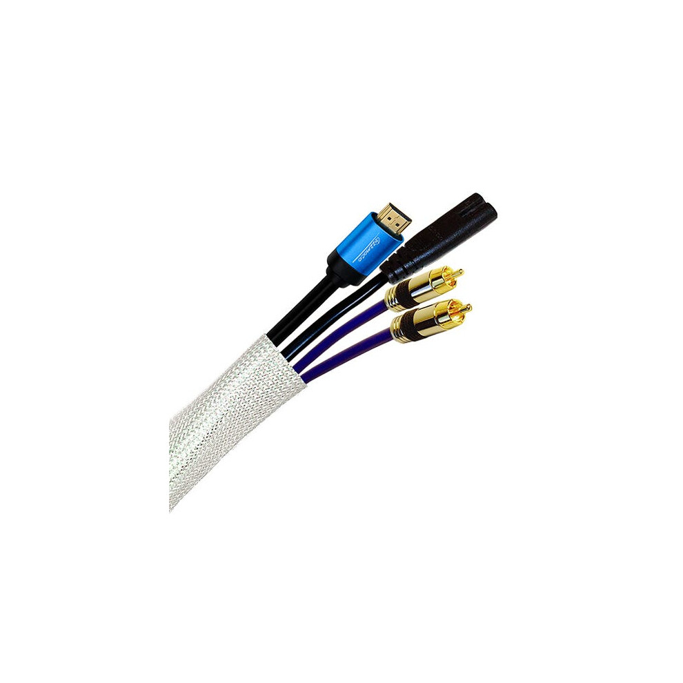 Cablenet 25m Braided Sleeving 14mm-25mm (36mm max) LSOH White