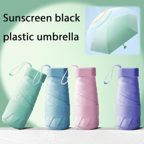 Compact Folding Umbrella UV Protection 8x4x2 in 1