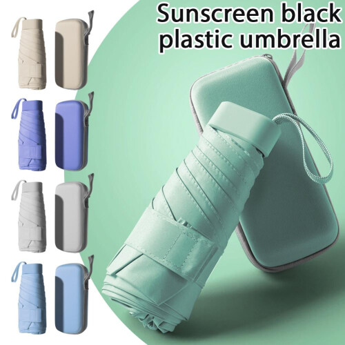 Compact Folding Umbrella UV Protection 8x4x2 in 2