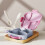 Toast-Shaped Bento Box 4-Compartment with Sauce Cup and 8
