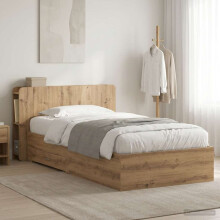 vidaXL Bed Frame with Storage Artisan Oak 80 x 200 cm Engineered Wood