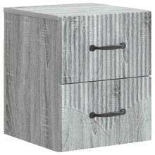 vidaXL Wall-Mounted Bedside Cabinet Grey Sonoma 34.5 x 33 x 40 cm