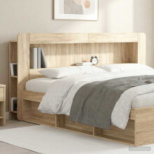 vidaXL Headboard Cabinet with Storage Sonoma Oak Engineered Wood