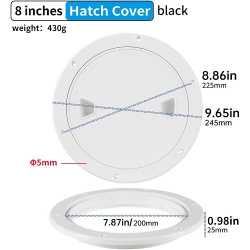 Deck Hardware Non-Slip Inspection Hatch ABS Plastic 4 6 8 1