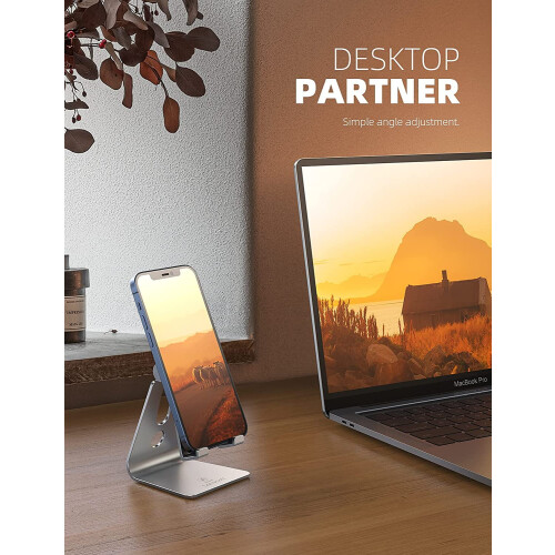 Adjustable Phone Stand Silver for iPhone and Android 2