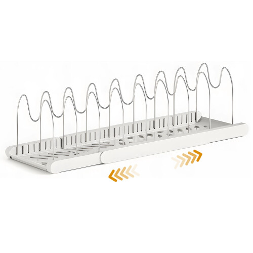Cookware Organizer Rack with 7 Adjustable Steel Dividers 1