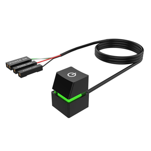 Portable /Off PC Power Button  Cable Desktop Computer Switches Extension Cord for Home 400Cm Green Light