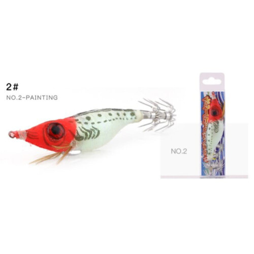Squid Jig Lure Wooden Shrimp Bait 2# 1
