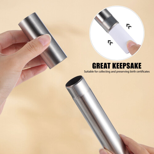 Stainless Steel Certificate Storage Tube with Stable Base 2