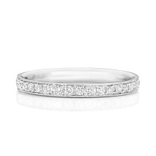 (J) 9ct White Gold 2.2mm Slight Court Comfort Eternity Diamond Wedding Band/Ring Brilliant Cut 0.34 Carat G-H - SI3-I1
