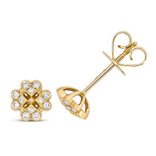 Beautiful 18ct Gold Ladies Diamond Stud Earrings Brilliant Cut 0.18 Carat G - VS - 7mm*7mm