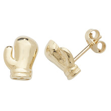 Funky 9ct Gold Ladies Stud Earrings - 11mm*8mm