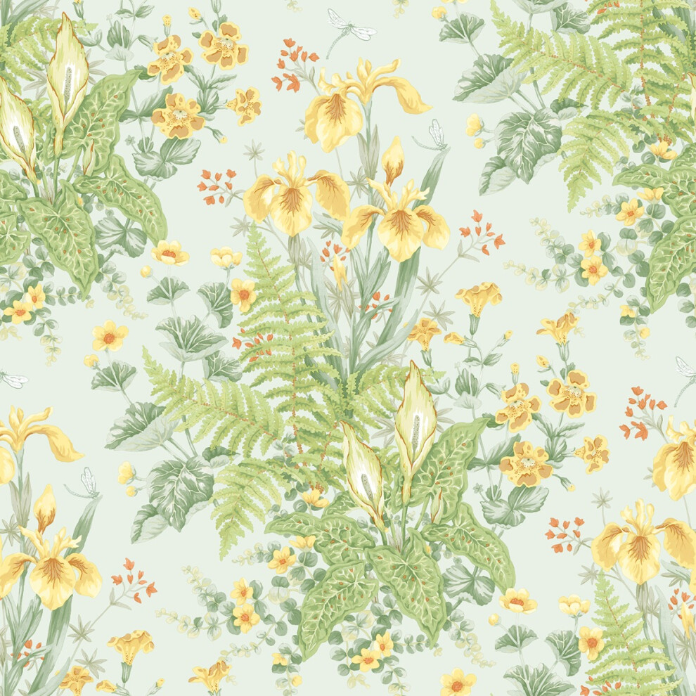 Rasch Wallpaper Yellow And Mint Chelsea Ferns Wallpaper - Image 4