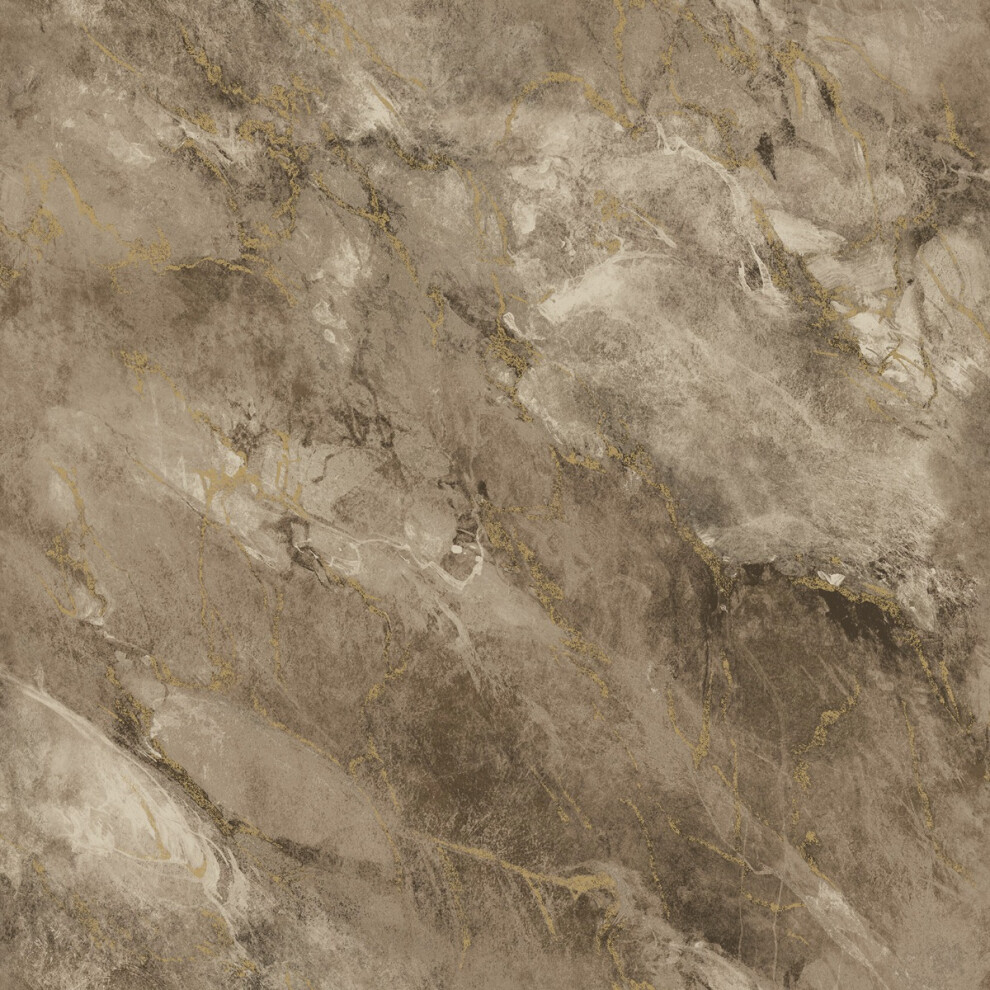 Marble Effect Wallpaper Gold Chocolate Brown Metallic Detail Feature Wall - Image 5