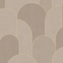 (Mocha) Arches Geometric Textured Vinyl Wallpaper