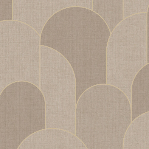 Muriva (Mocha) Arches Geometric Textured Vinyl Wallpaper