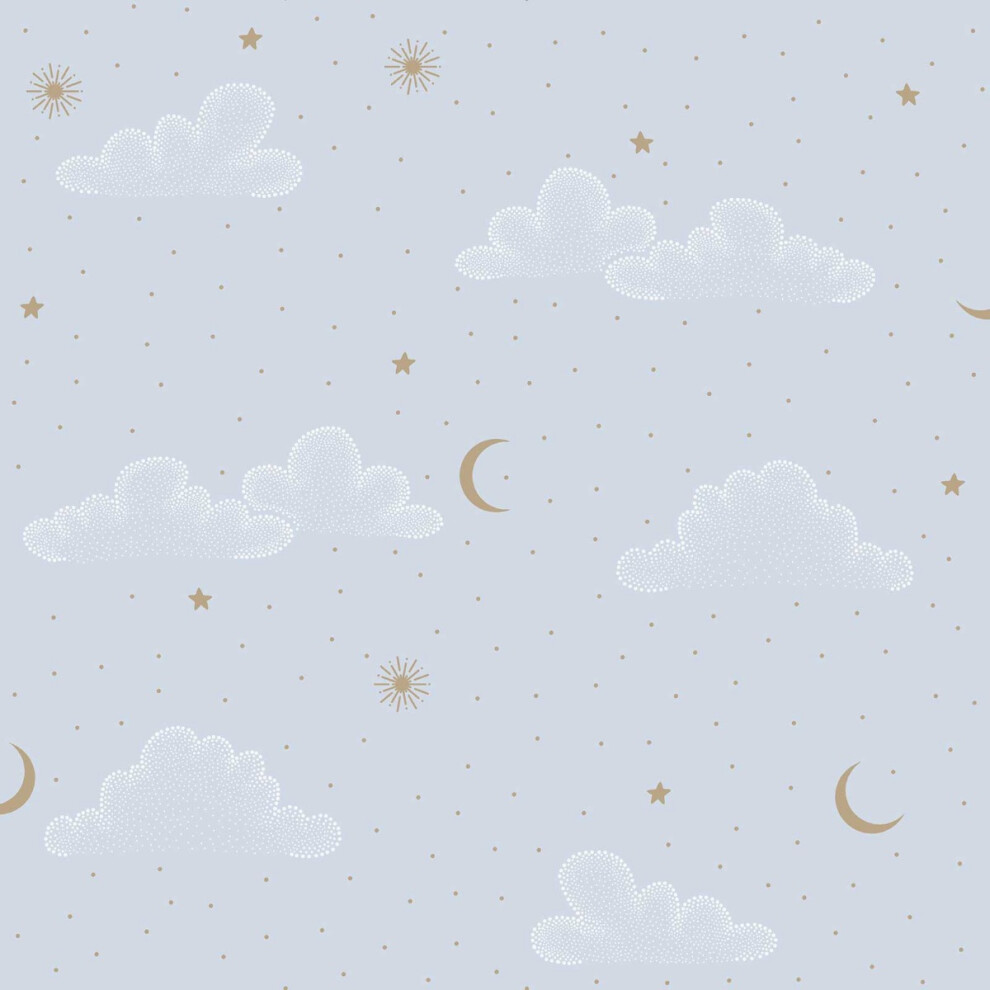 Gentle Night Sky Wallpaper Light Blue Muriva N07321 3294271073215