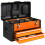 Steel Toolbox with Drawer, Portable Storage Case, Orange 1