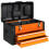 Steel Toolbox with Drawer, Portable Storage Case, Orange 2
