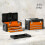 Steel Toolbox with Drawer, Portable Storage Case, Orange 5