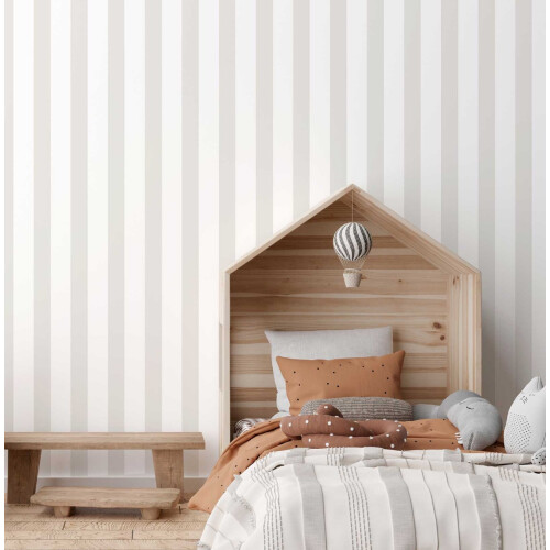 Muriva (Beige) Ferdinand Stripe Wallpaper Muriva 1