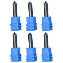 6mm 6-Flute CNC PCD Cutting Tool - 90-Degree Engraving Bit for Stone and Hard 6pc