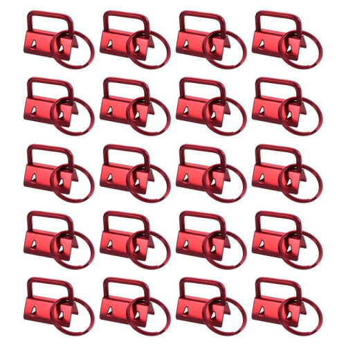 20PCS Key Fob Hardware with Keychain Rings for Bag Webbing,Red 1
