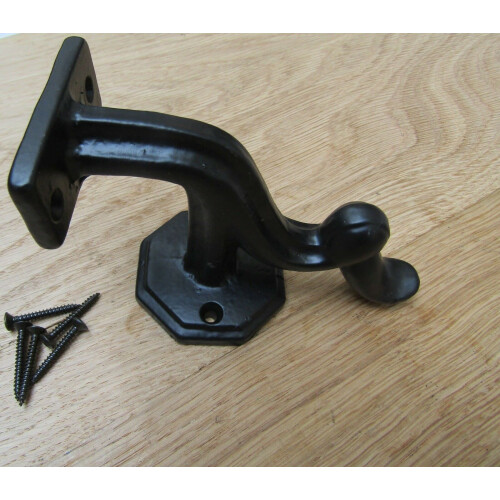 Dorchester Cast Iron Handrail Brackets 3" Black Antique Stair Support