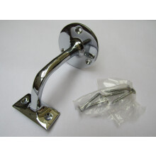 Polished Chrome Handrail Bracket Solid Brass 75mm Stair Bannister Wall