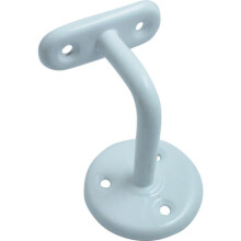 White Steel Handrail Bracket 63mm Wall Mount Stair Banister Support