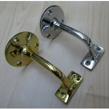 Polished Brass Handrail Bracket Solid Brass 75mm Stair Bannister Wall