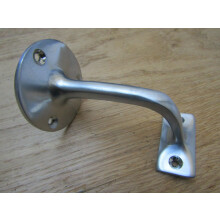 Satin Chrome Handrail Bracket Solid Brass 75mm Stair Bannister Wall