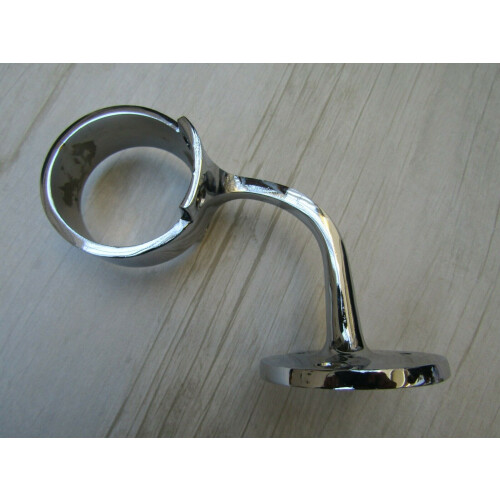 Ring Handrail Bracket Polished Chrome Solid Brass 57mm Stair Support