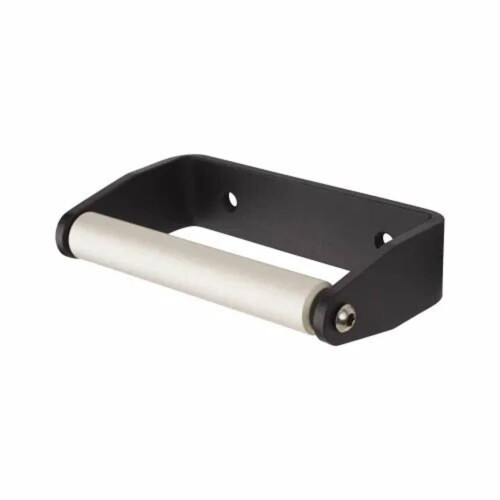 Steel Toilet Roll Holder Black Textured 135mm 1