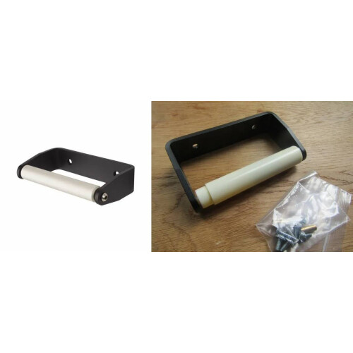 Steel Toilet Roll Holder Black Textured 135mm 2