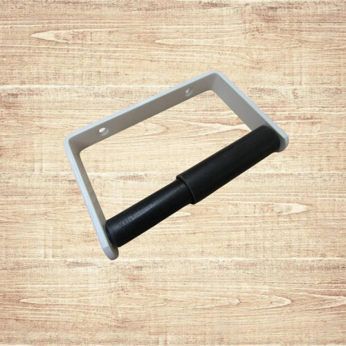 Basic Toilet Roll Holder 135mm White Aluminium Wall Mounted Bathroom 2