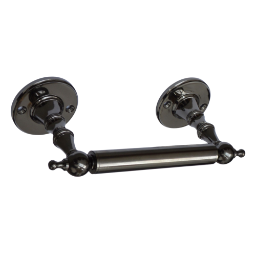 Windsor Royal Solid Brass Toilet Roll Holder 210mm Polished Black Nickel 1