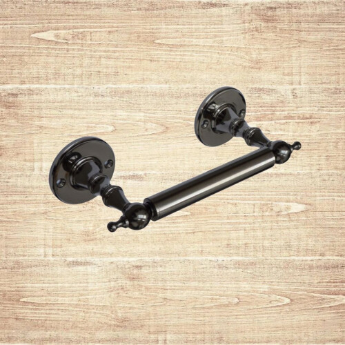Windsor Royal Solid Brass Toilet Roll Holder 210mm Polished Black Nickel 2