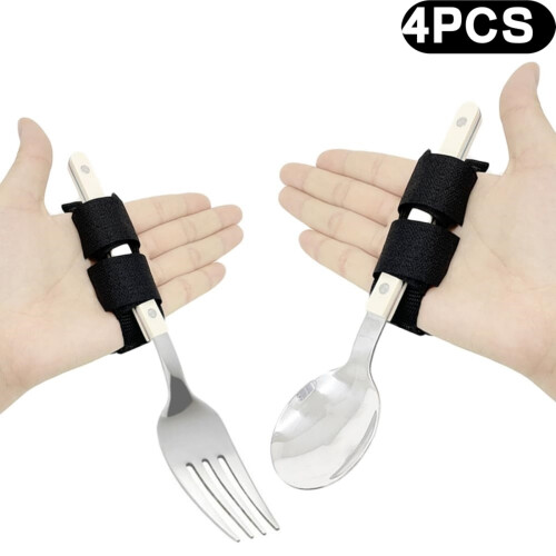 Cuff Utensil Holder Strap for Weak Grip 4 Pcs